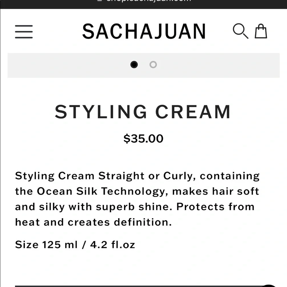 Sachajuan Stockholm Heat Protection Styling Hair Cream Straight Or Curly Hair
